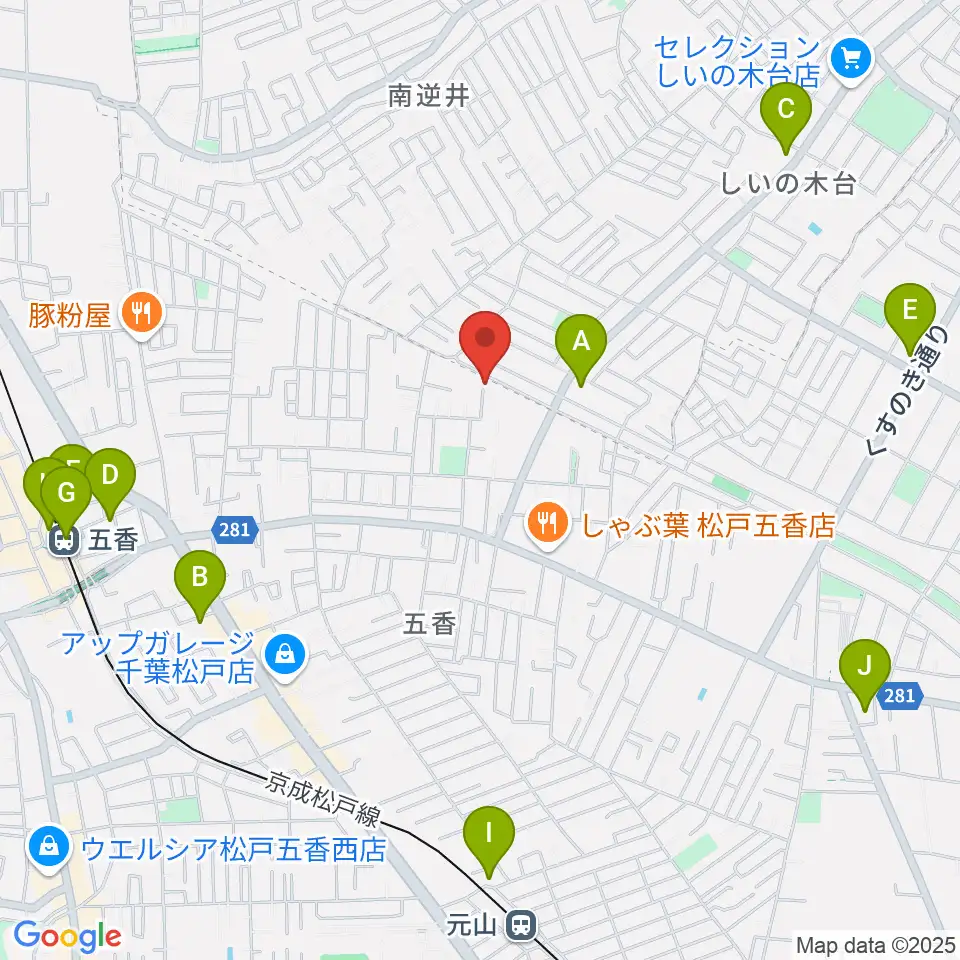 KSK松戸音楽教室周辺のコンビニエンスストア一覧地図
