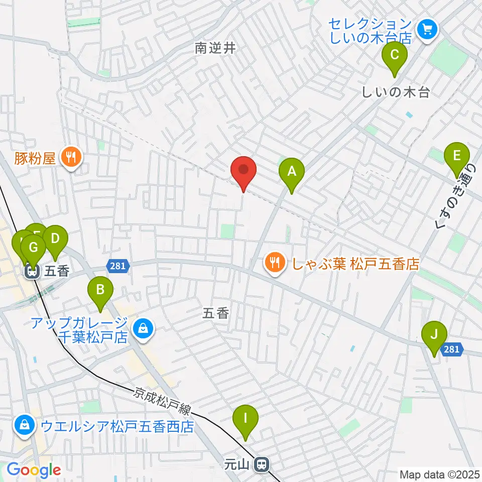 KSK松戸音楽教室周辺のコンビニエンスストア一覧地図