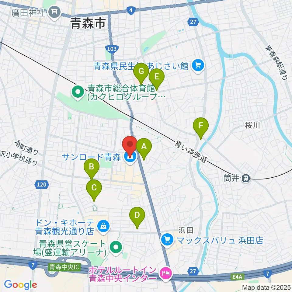 カルチャーセンターRAB学苑周辺のコンビニエンスストア一覧地図