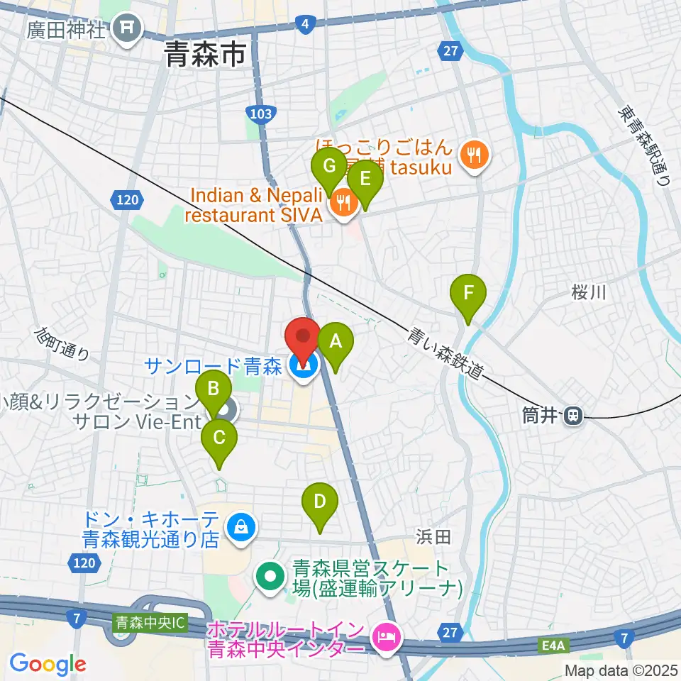 カルチャーセンターRAB学苑周辺のコンビニエンスストア一覧地図