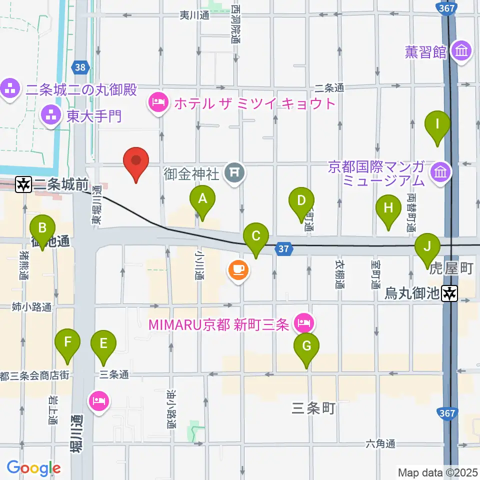 京都子どもの音楽教室周辺のコンビニエンスストア一覧地図
