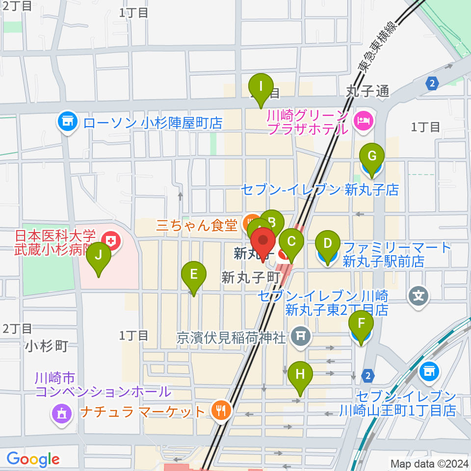 ルナハープ教室周辺のコンビニエンスストア一覧地図