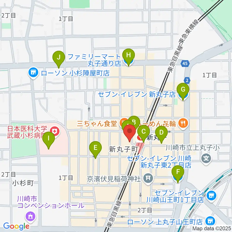 ルナハープ教室周辺のコンビニエンスストア一覧地図