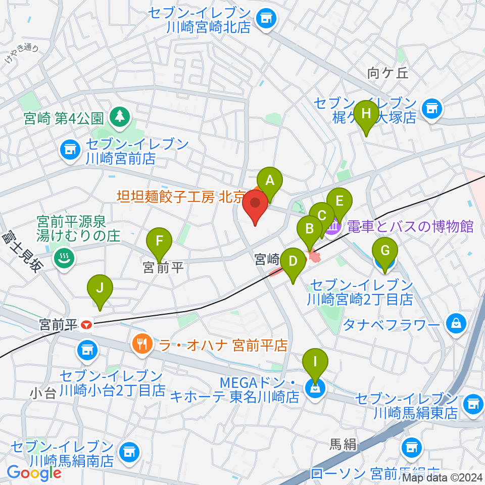 音楽教室ミューゼ周辺のコンビニエンスストア一覧地図