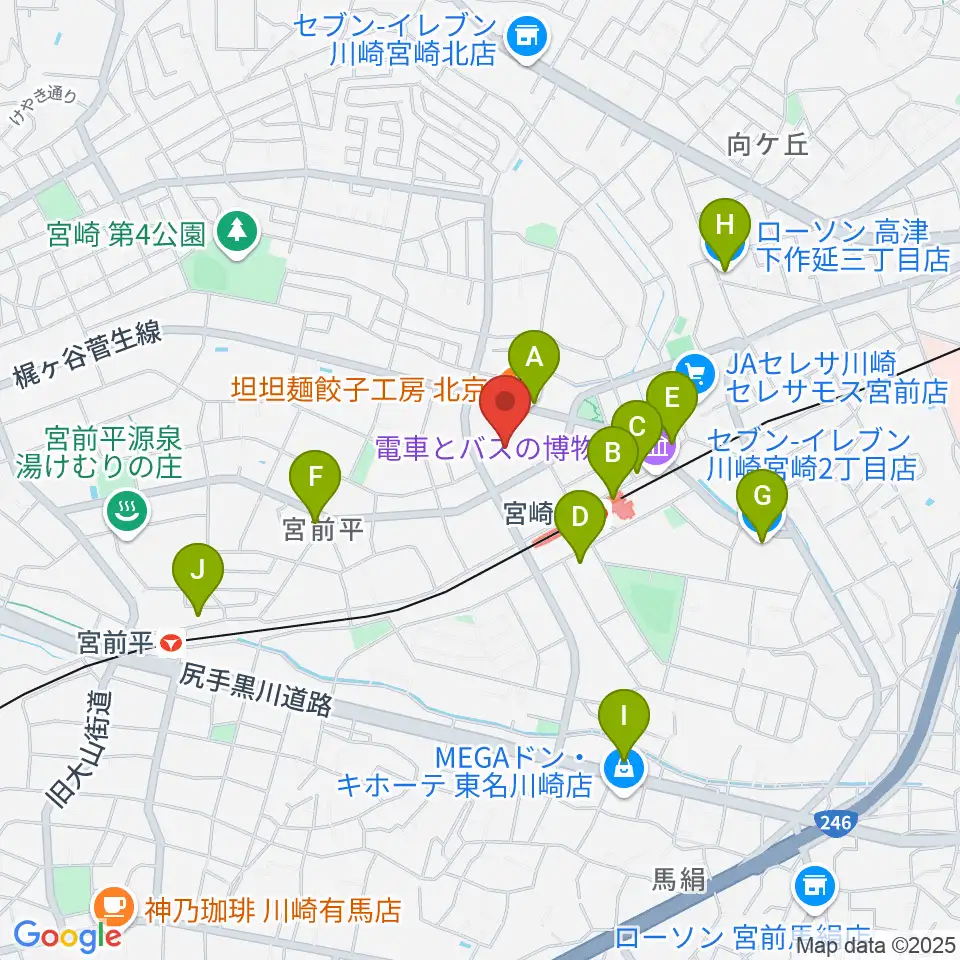 音楽教室ミューゼ周辺のコンビニエンスストア一覧地図