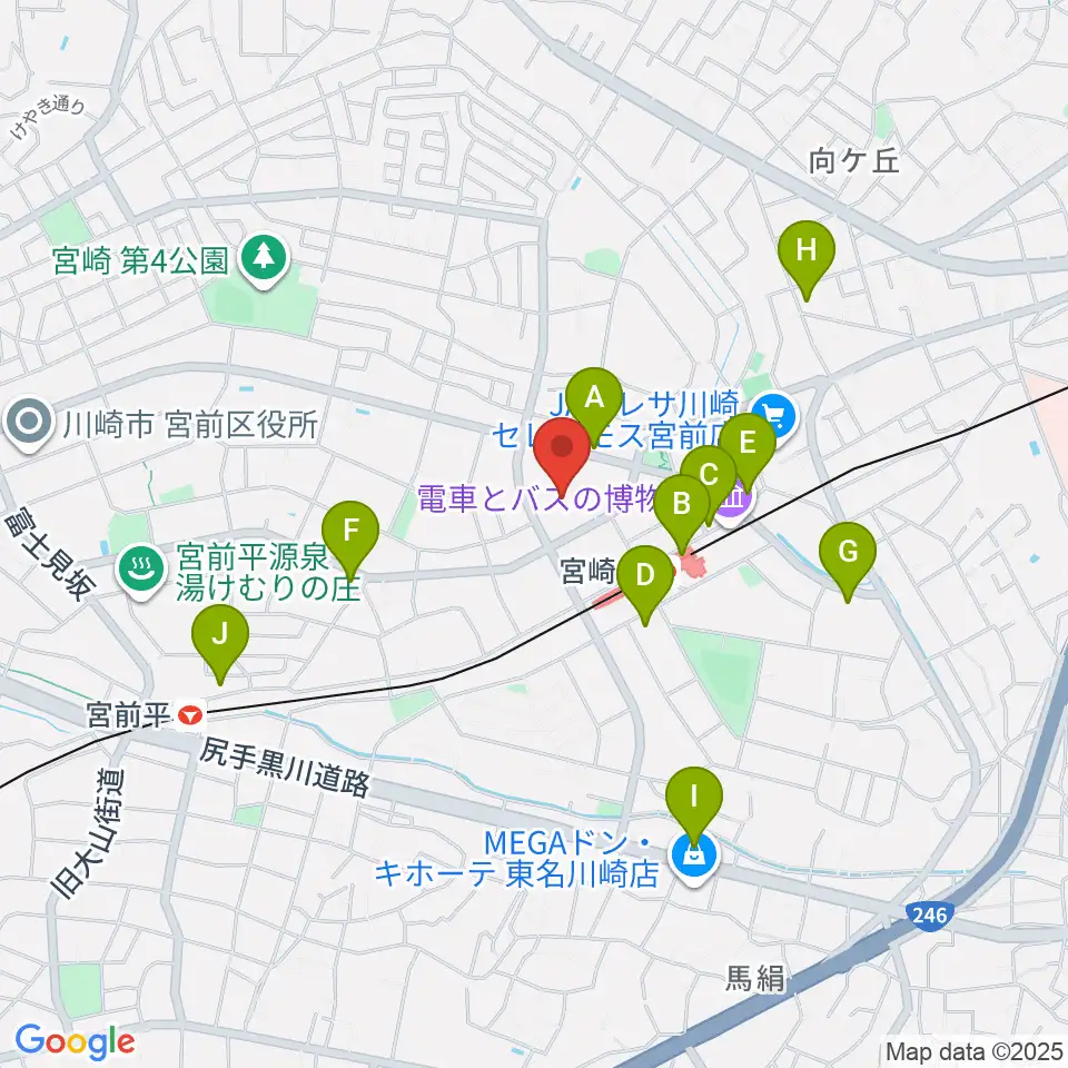 音楽教室ミューゼ周辺のコンビニエンスストア一覧地図