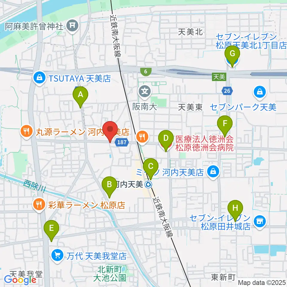 ハウスムジーク音楽教室周辺のコンビニエンスストア一覧地図