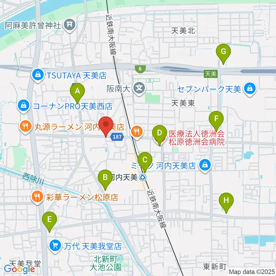 ハウスムジーク音楽教室周辺のコンビニエンスストア一覧地図