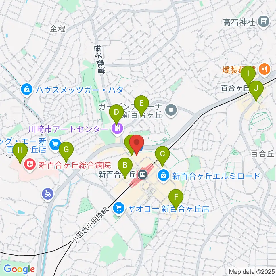 昭和音楽大学附属音楽・バレエ教室 新百合ヶ丘校周辺のコンビニエンスストア一覧地図