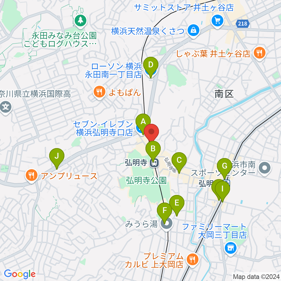 弘明寺音楽院周辺のコンビニエンスストア一覧地図