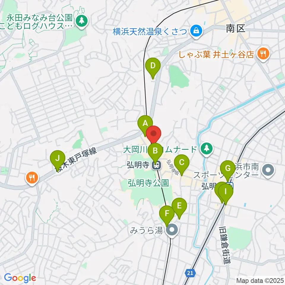 弘明寺音楽院周辺のコンビニエンスストア一覧地図