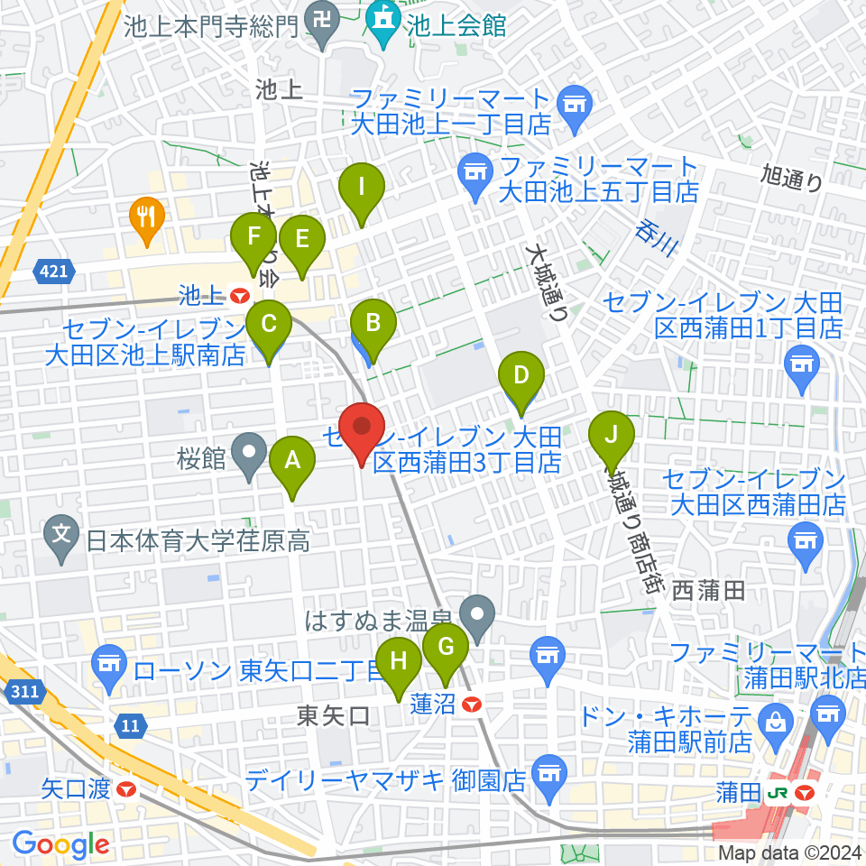 楽器レンタルNAF周辺のコンビニエンスストア一覧地図