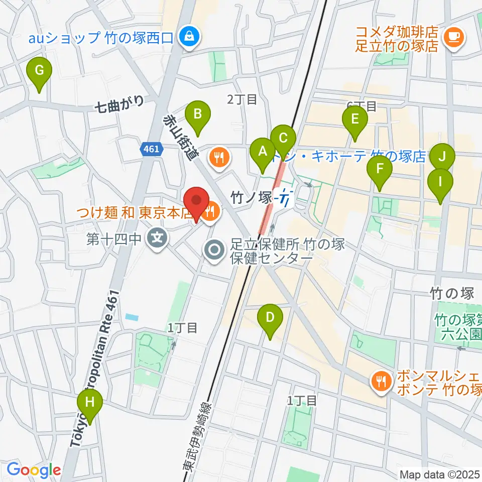 竹ノ塚STUDIO ICC周辺のコンビニエンスストア一覧地図
