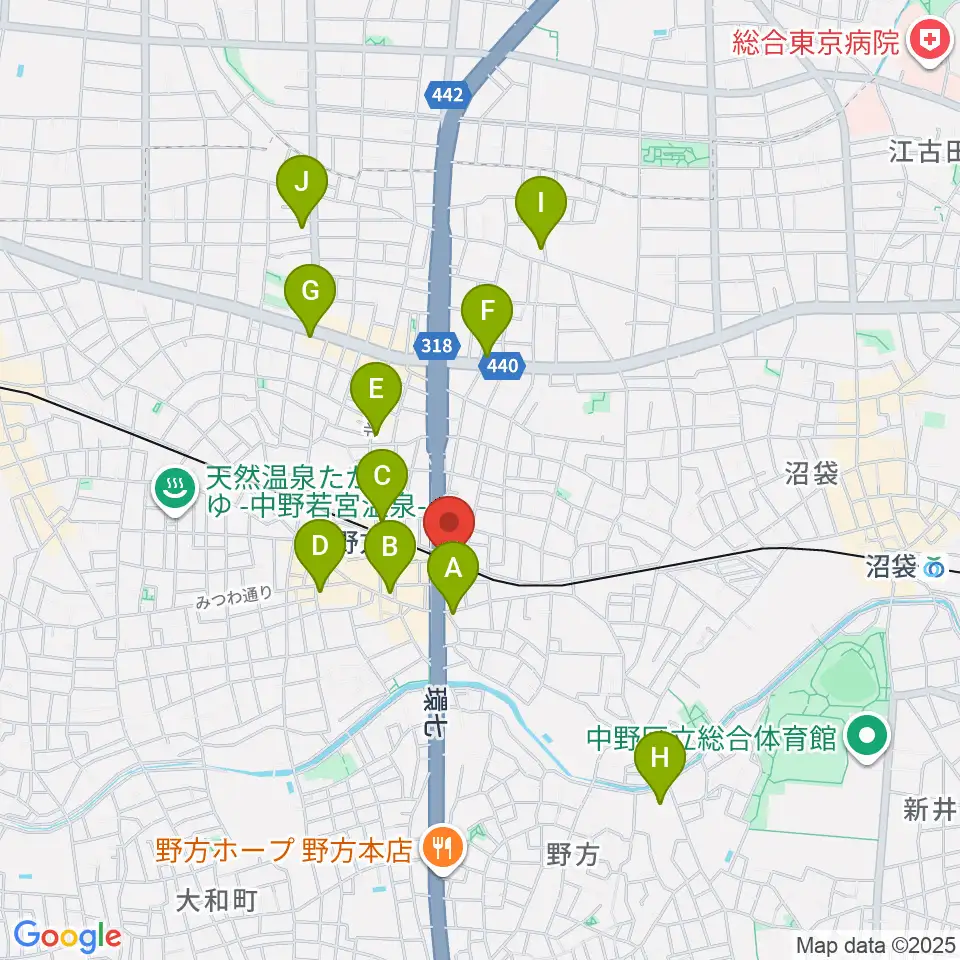 サウンドスタジオノア 野方店周辺のコンビニエンスストア一覧地図