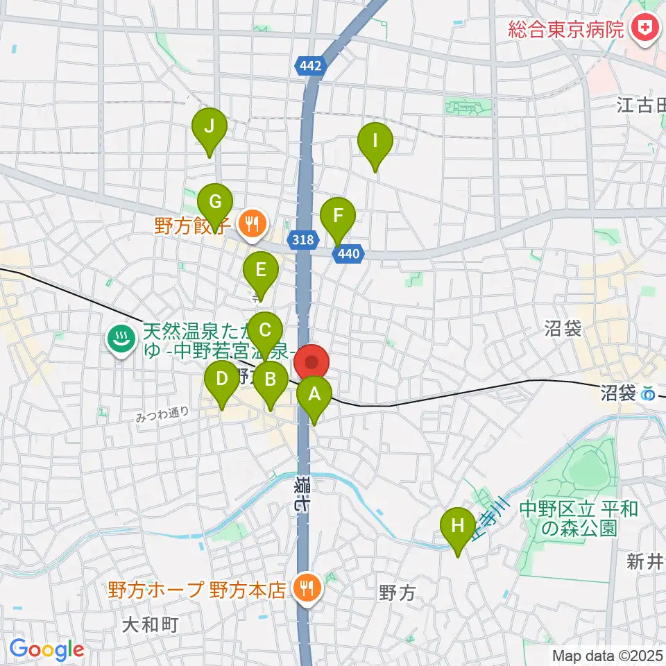 サウンドスタジオノア 野方店周辺のコンビニエンスストア一覧地図