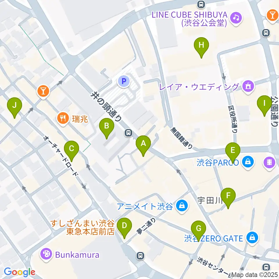 サウンドスタジオノア 渋谷2号店周辺のコンビニエンスストア一覧地図