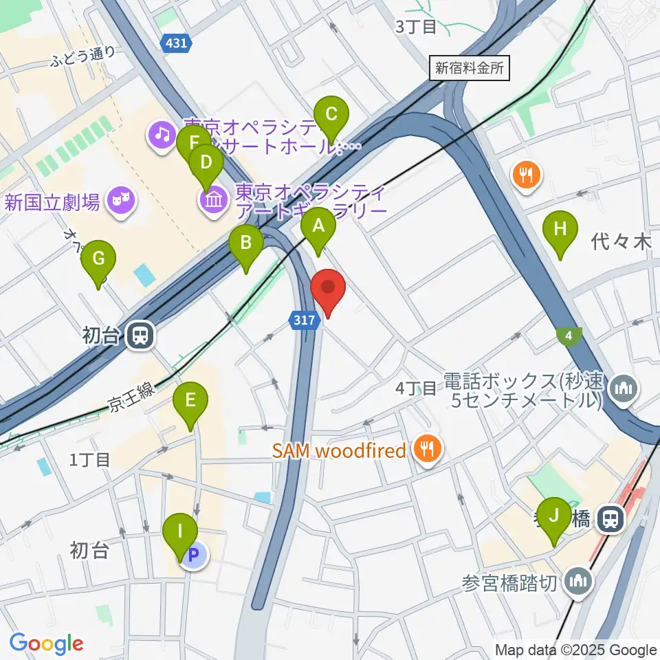 サウンドスタジオノア 初台店周辺のコンビニエンスストア一覧地図