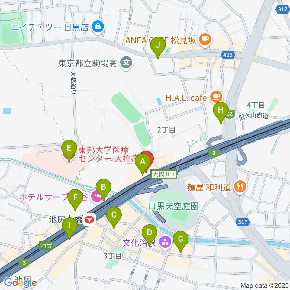 サウンドスタジオノア 池尻大橋店周辺のコンビニエンスストア一覧地図