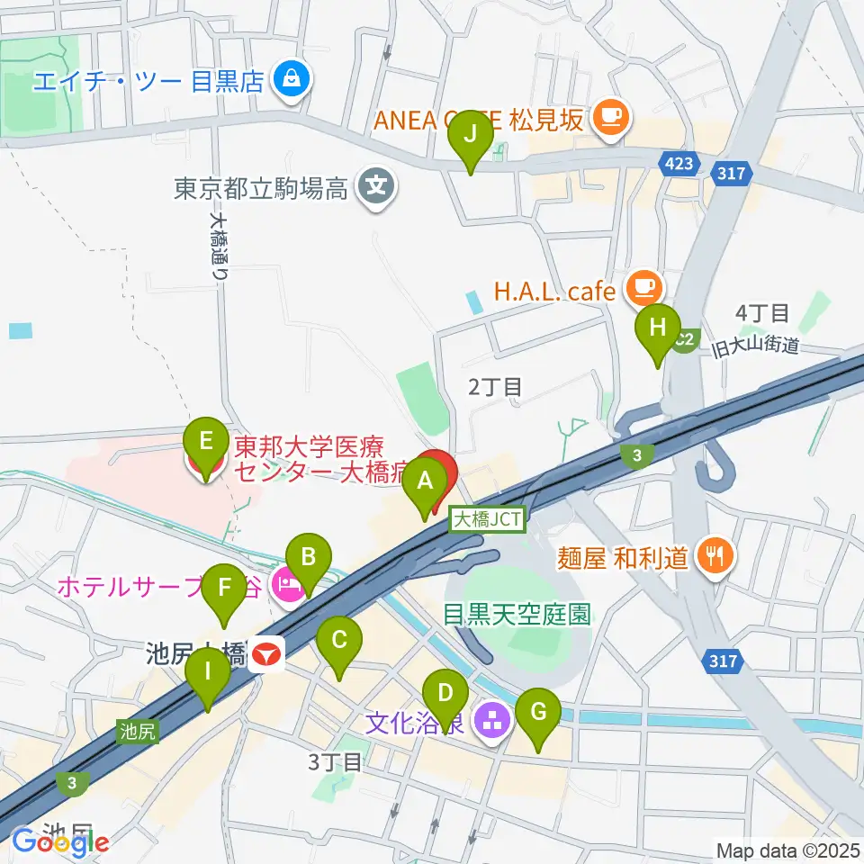 サウンドスタジオノア 池尻大橋店周辺のコンビニエンスストア一覧地図