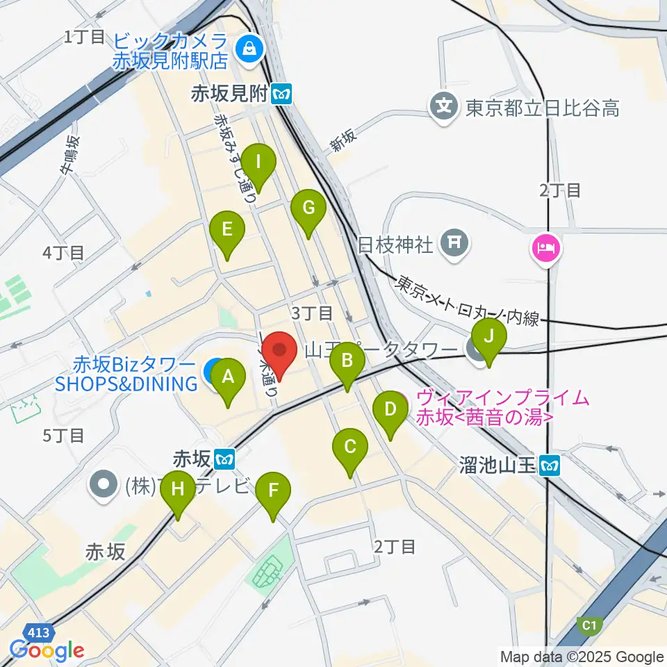 サウンドスタジオノア 赤坂店周辺のコンビニエンスストア一覧地図