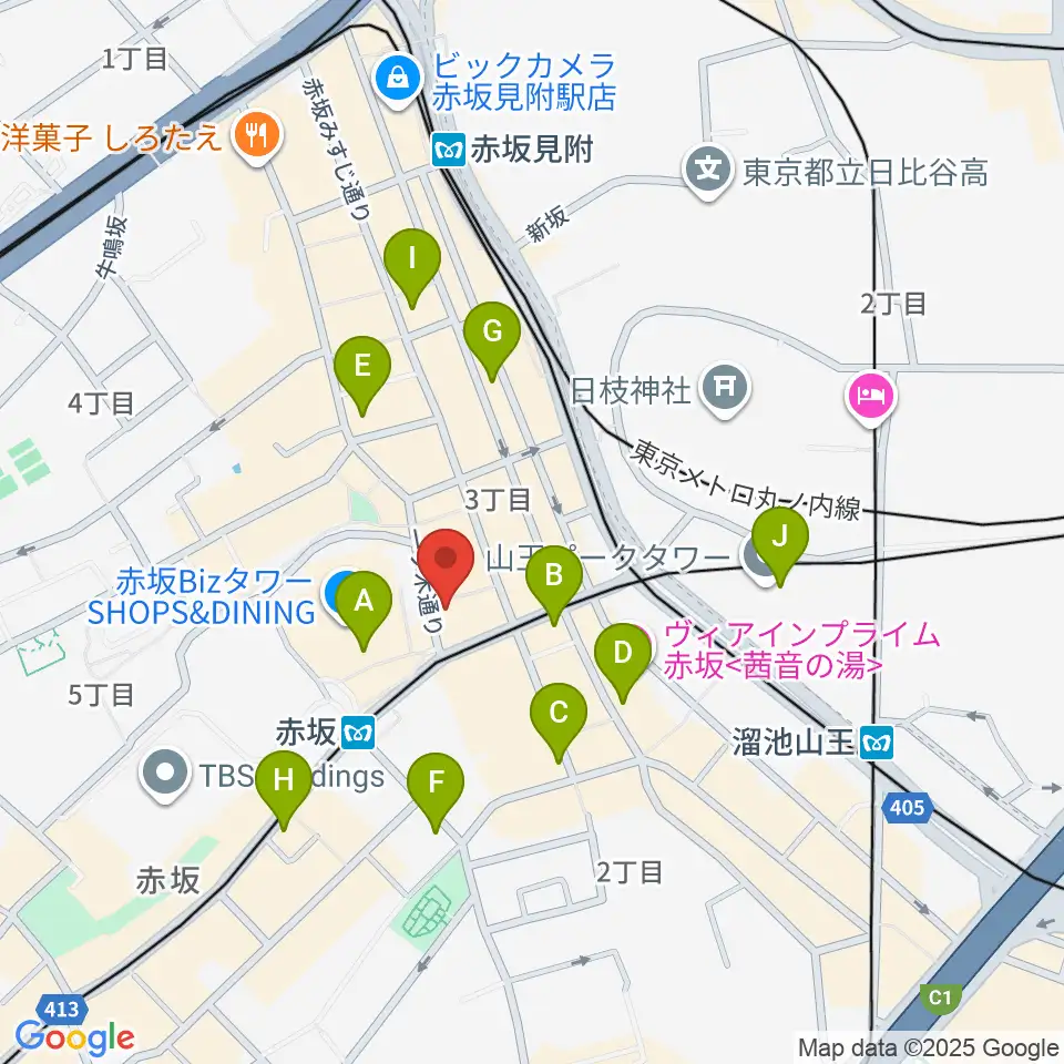 サウンドスタジオノア 赤坂店周辺のコンビニエンスストア一覧地図