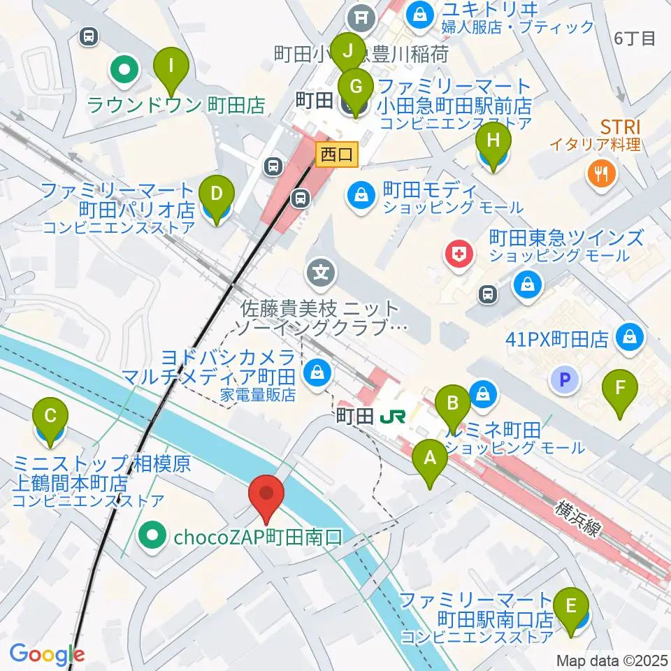 ゲートウェイスタジオ町田店周辺のコンビニエンスストア一覧地図