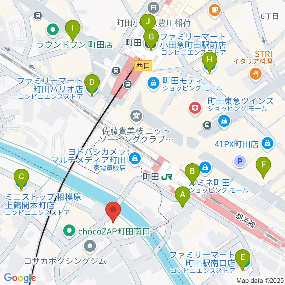 ゲートウェイスタジオ町田店周辺のコンビニエンスストア一覧地図