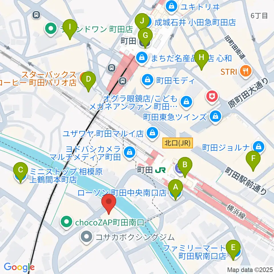 ゲートウェイスタジオ町田店周辺のコンビニエンスストア一覧地図