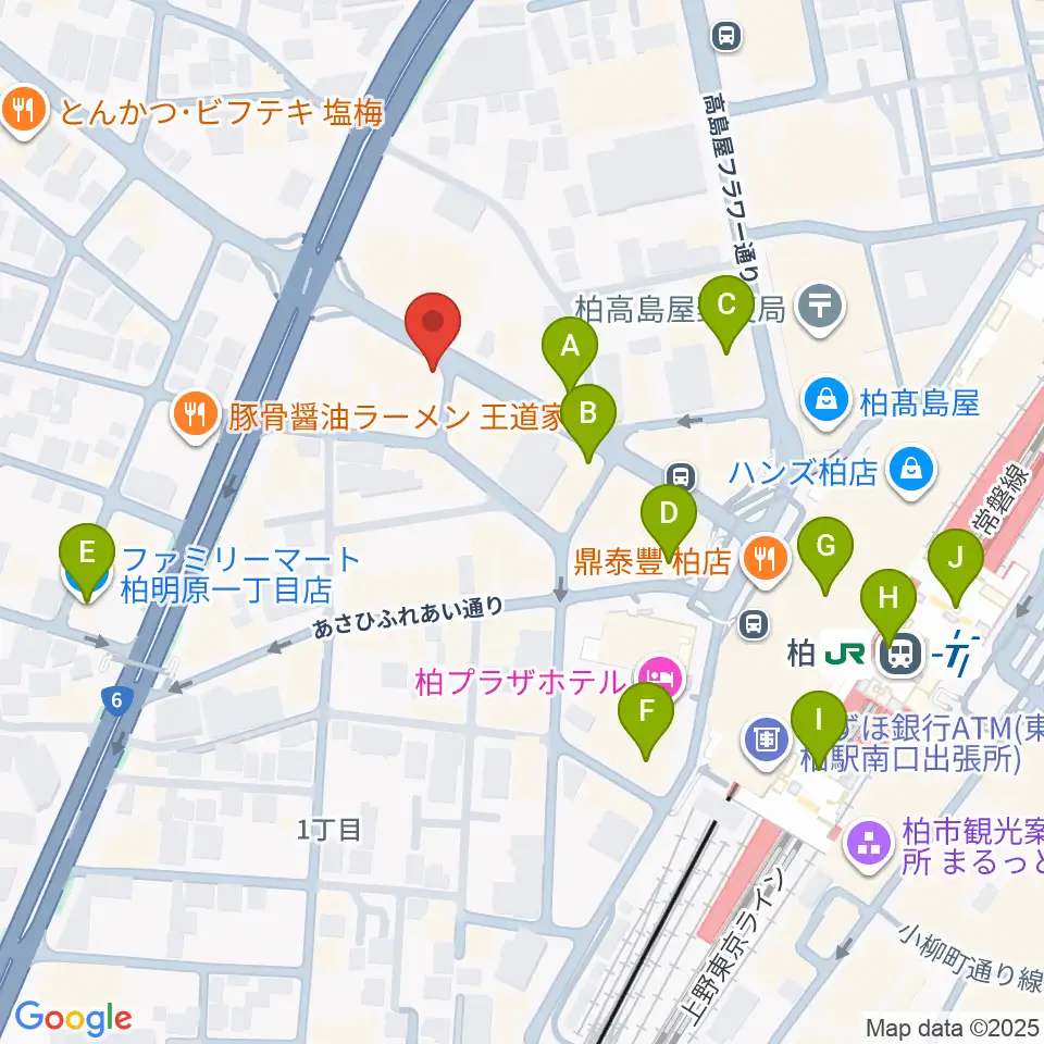 ゲートウェイスタジオ柏店周辺のコンビニエンスストア一覧地図