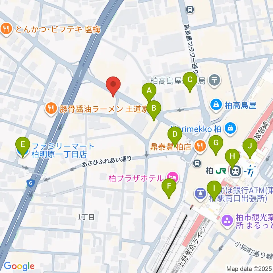 ゲートウェイスタジオ柏店周辺のコンビニエンスストア一覧地図