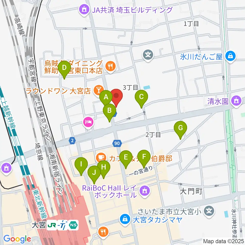 ゲートウェイスタジオ大宮店周辺のコンビニエンスストア一覧地図