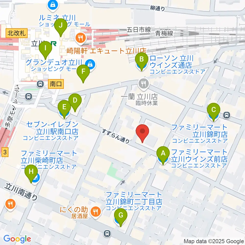 スタジオペンタ立川 II周辺のコンビニエンスストア一覧地図