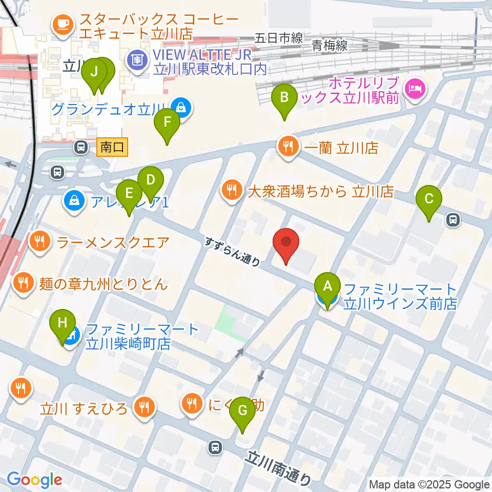 スタジオペンタ立川 II周辺のコンビニエンスストア一覧地図