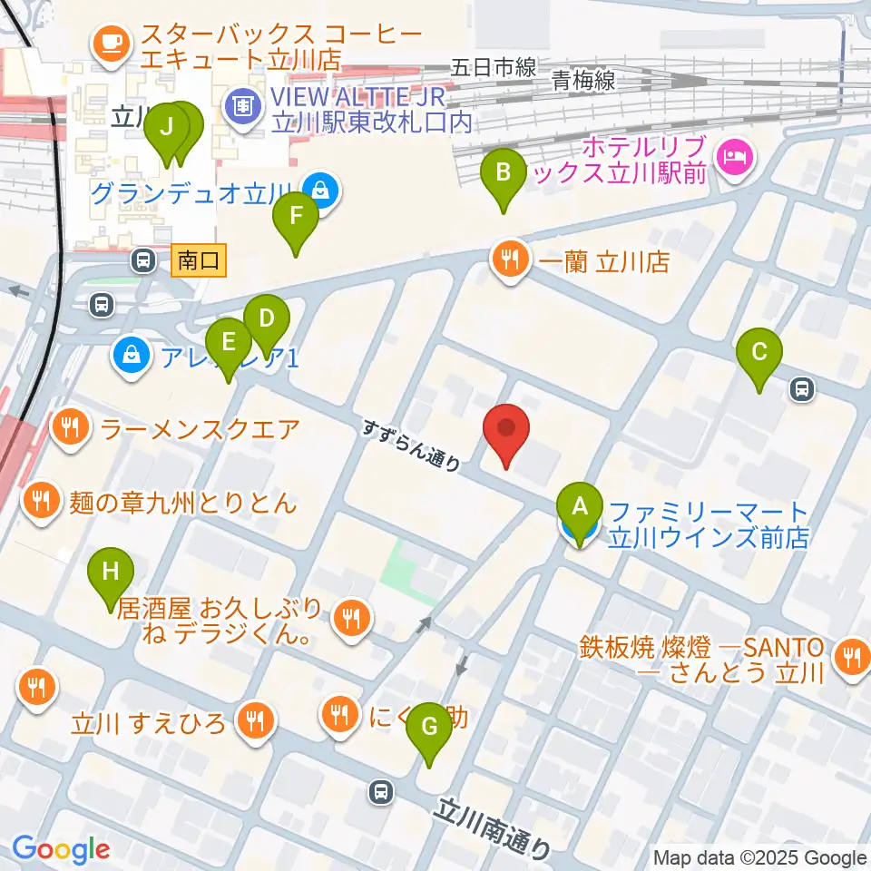 スタジオペンタ立川  II周辺のコンビニエンスストア一覧地図