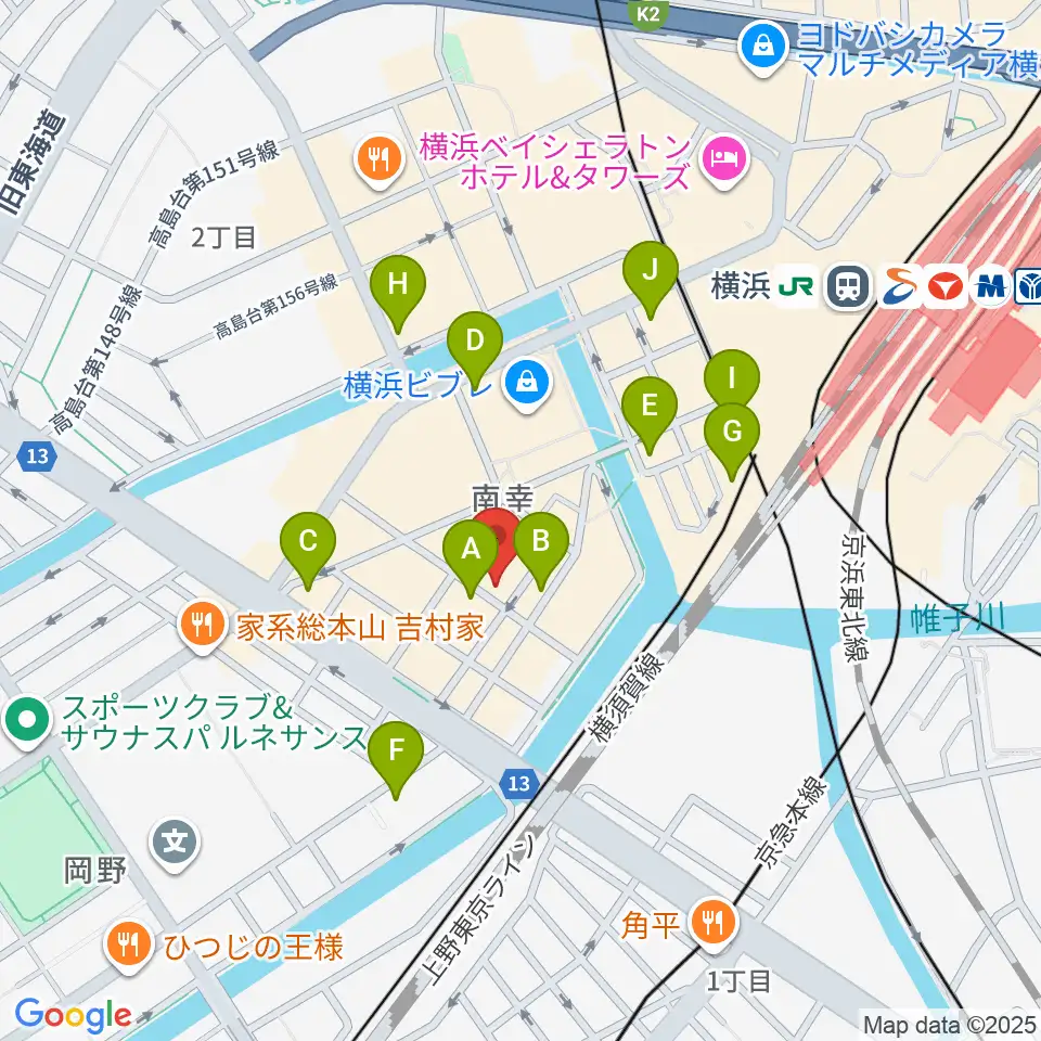スタジオペンタ横浜店周辺のコンビニエンスストア一覧地図