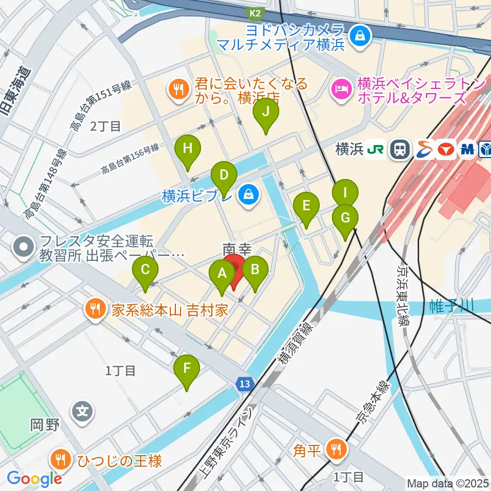 スタジオペンタ横浜店周辺のコンビニエンスストア一覧地図
