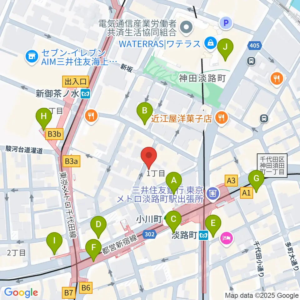 MUSIC JOY神田周辺のコンビニエンスストア一覧地図