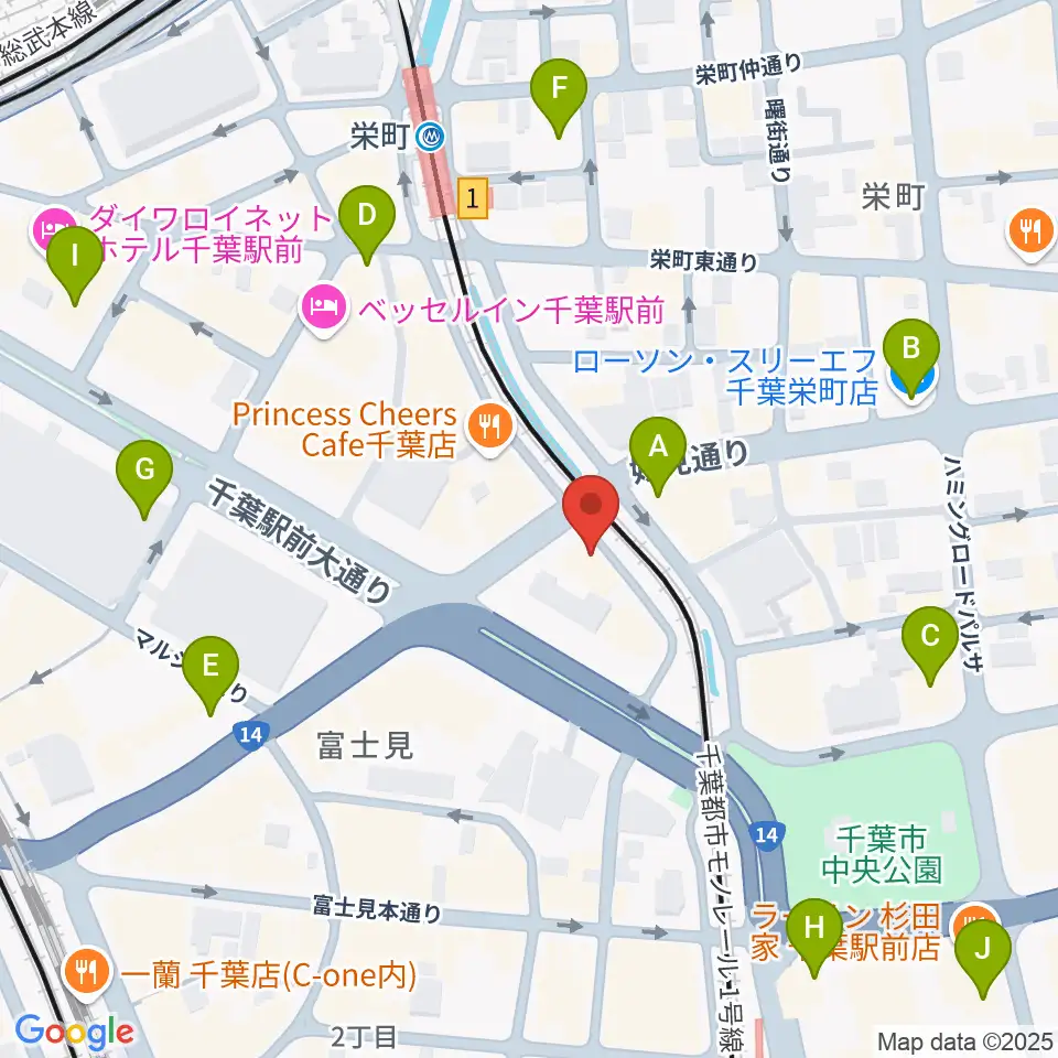 スタジオペンタ千葉 II周辺のコンビニエンスストア一覧地図