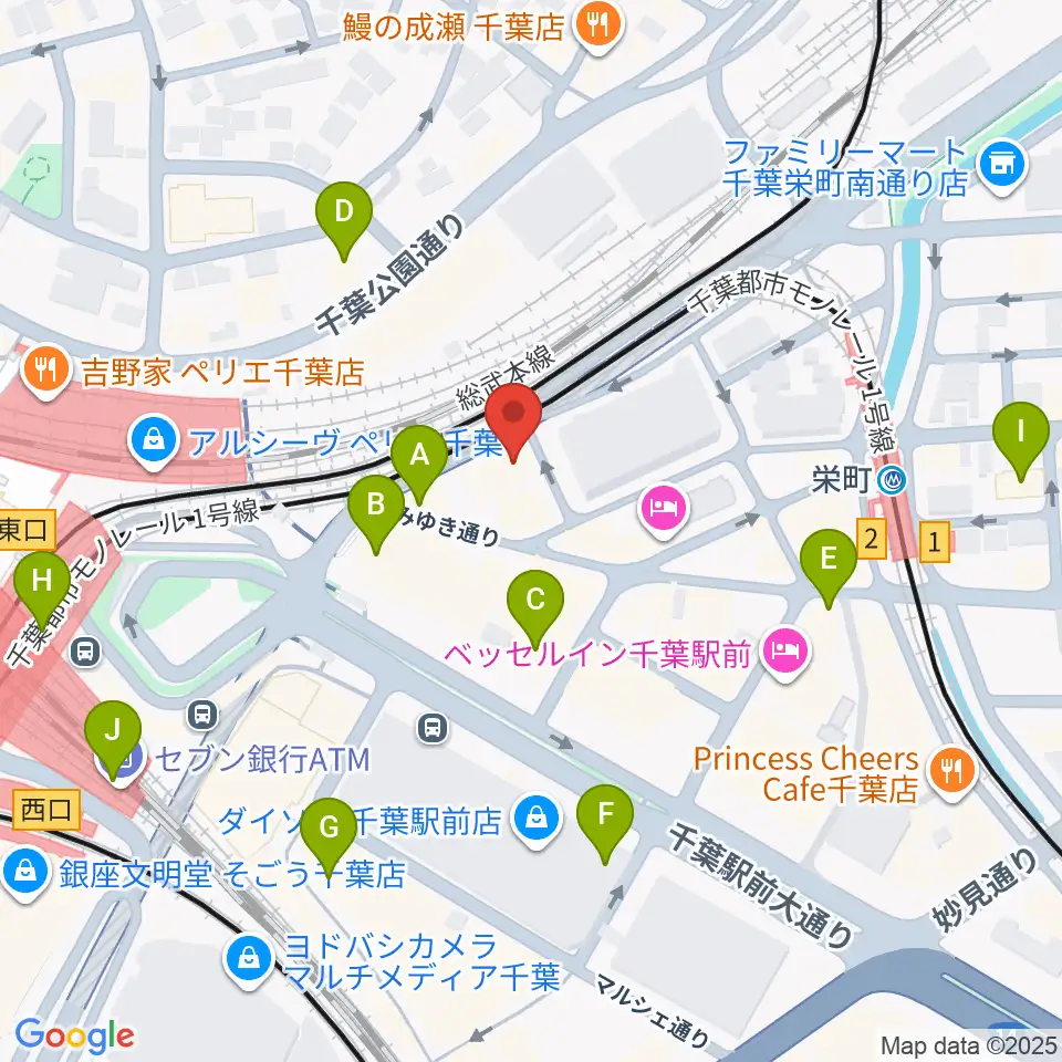 スタジオペンタ千葉駅前店周辺のコンビニエンスストア一覧地図