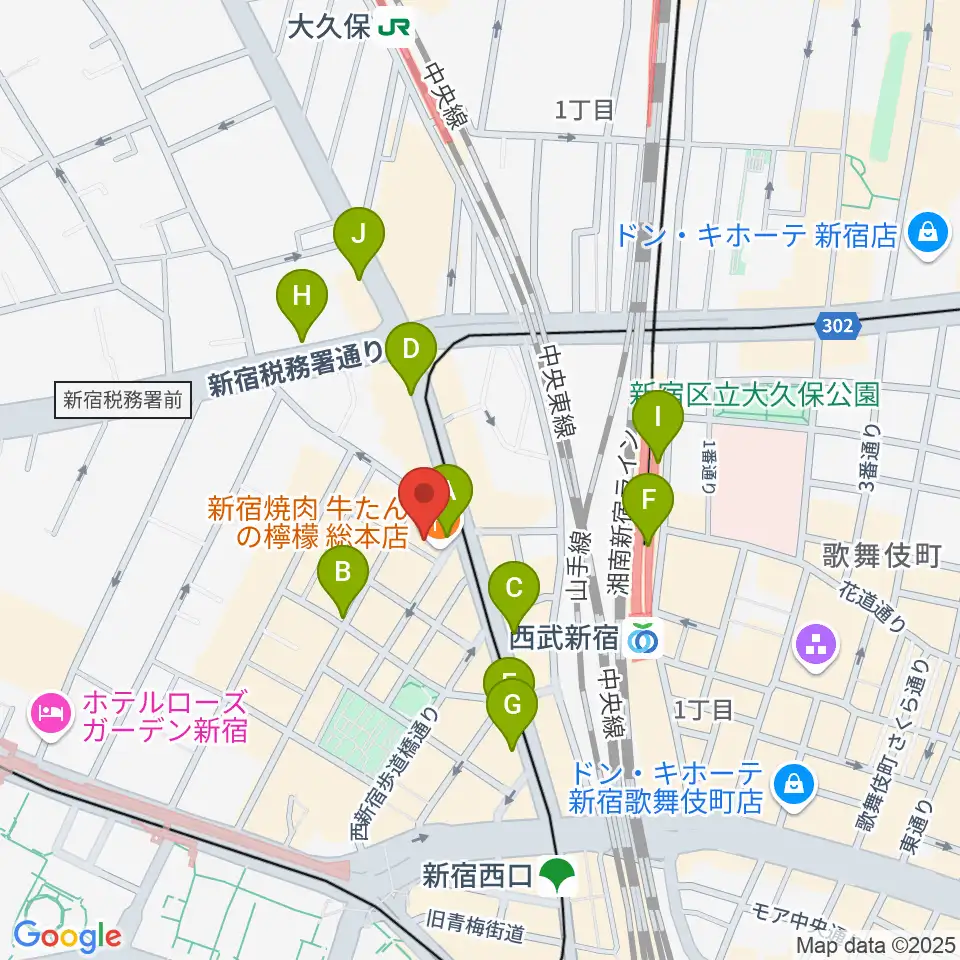 スタジオノード新宿周辺のコンビニエンスストア一覧地図