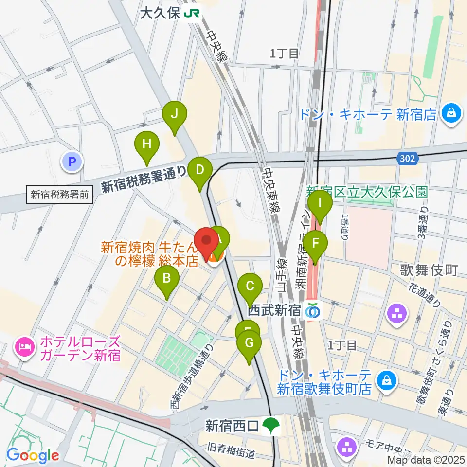 スタジオノード新宿周辺のコンビニエンスストア一覧地図