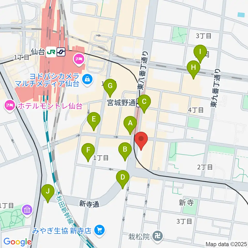 仙台スクールオブミュージック&ダンス専門学校周辺のコンビニエンスストア一覧地図