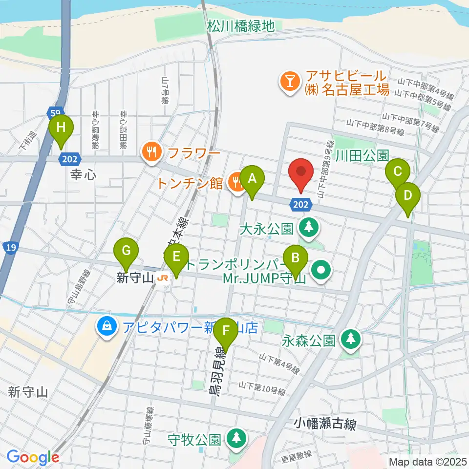 スタジオスプラッシュ周辺のコンビニエンスストア一覧地図