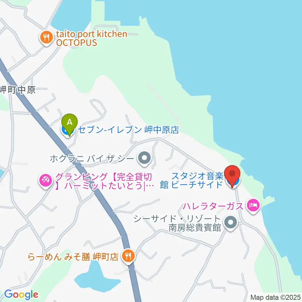 ビーチサイド音楽館周辺のコンビニエンスストア一覧地図