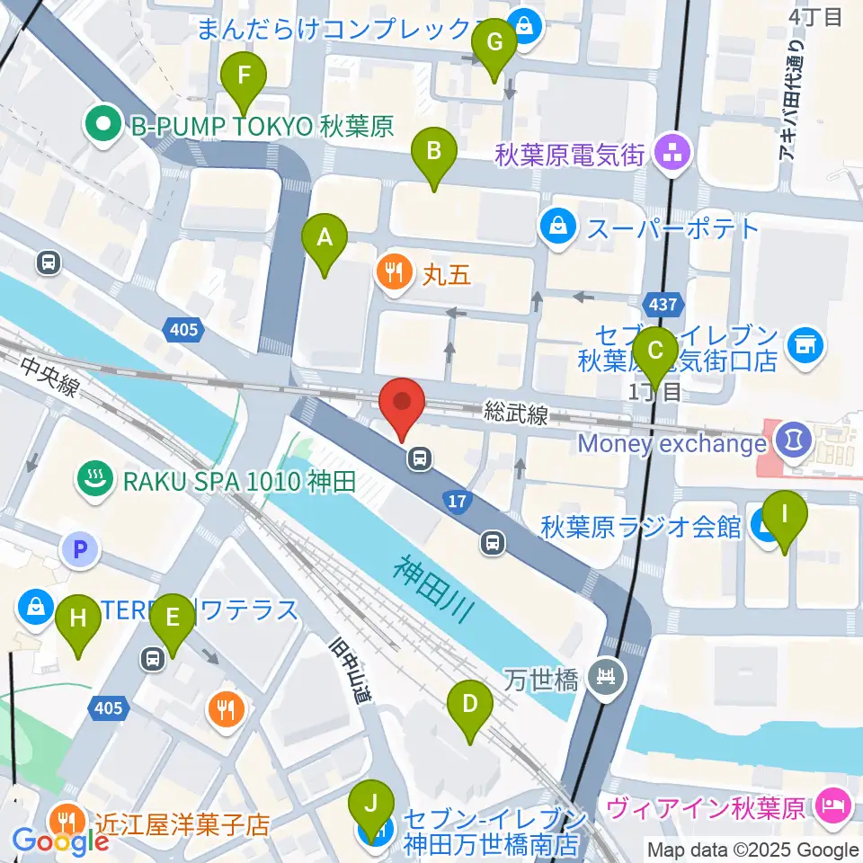 スタジオ音楽館 アキバ周辺のコンビニエンスストア一覧地図