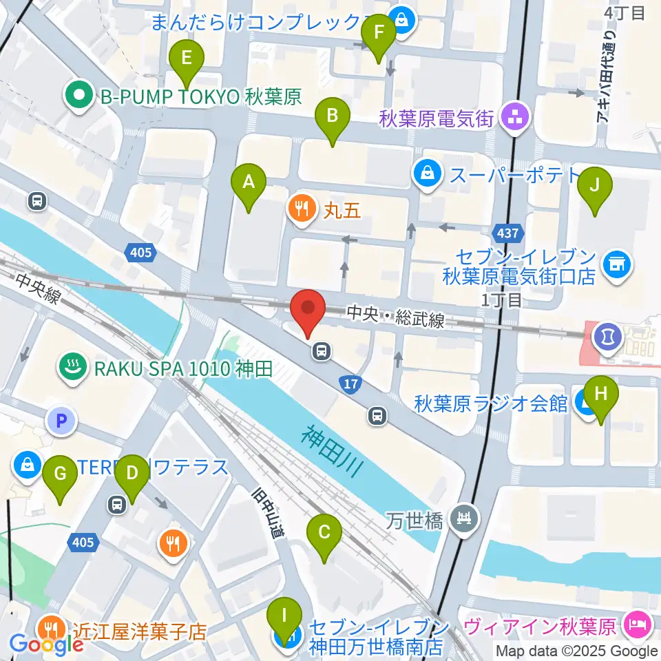 スタジオ音楽館 アキバ周辺のコンビニエンスストア一覧地図