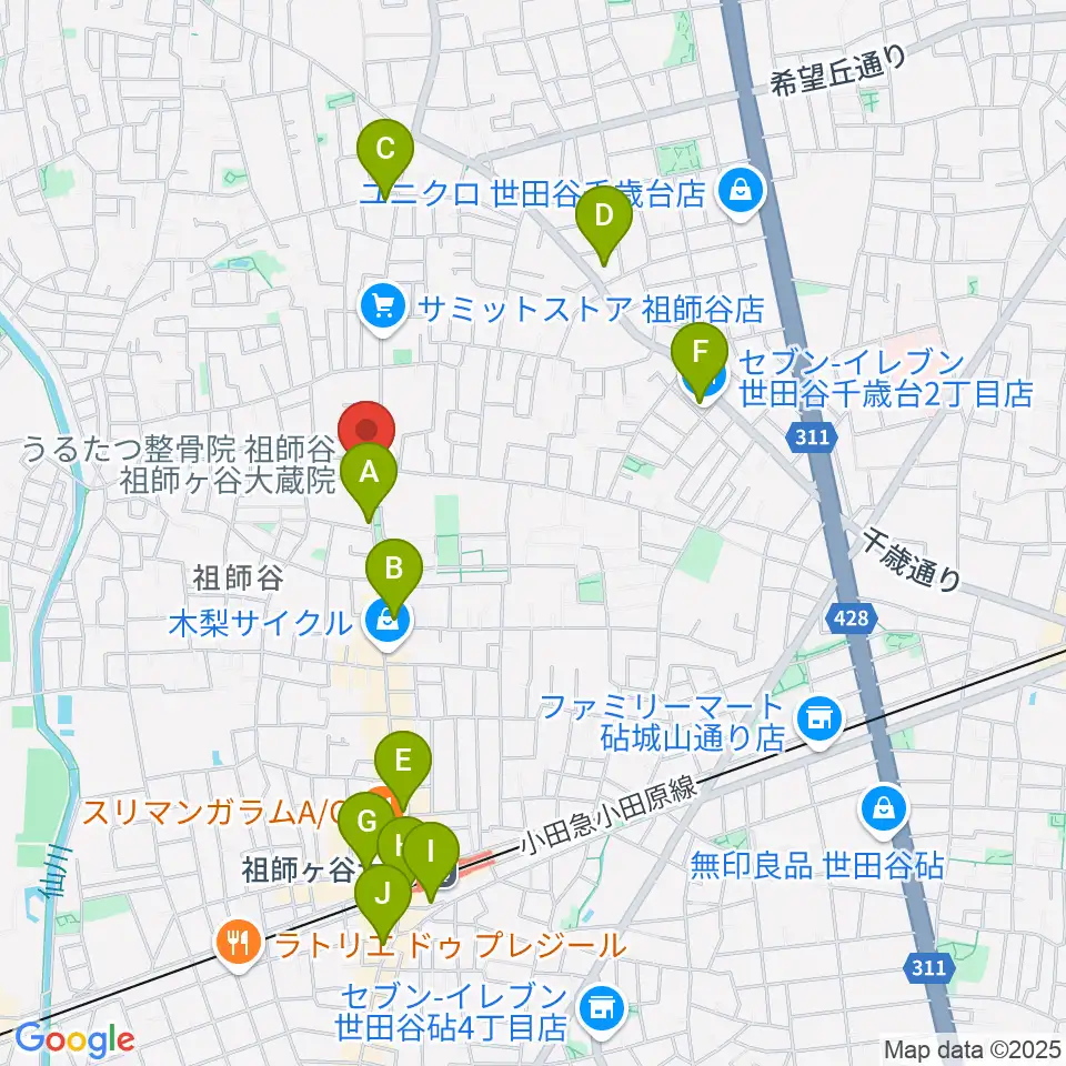 スタジオセイント周辺のコンビニエンスストア一覧地図