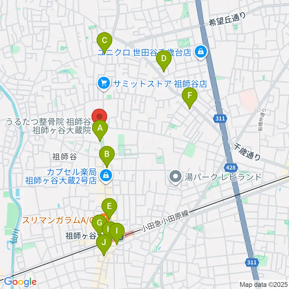 スタジオセイント周辺のコンビニエンスストア一覧地図