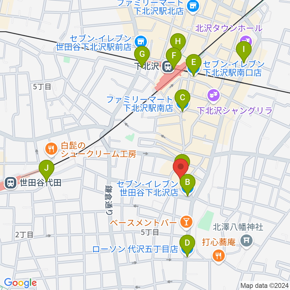 アンディーズスタジオ周辺のコンビニエンスストア一覧地図