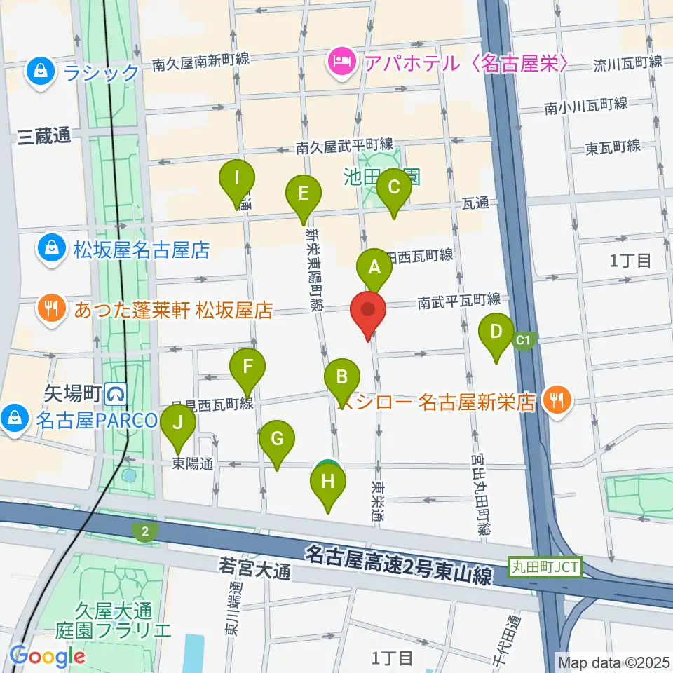 名古屋ビジュアルアーツ・アカデミー周辺のコンビニエンスストア一覧地図